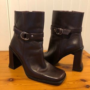 Vintage Massimo Square Toe Boots in Burgundy